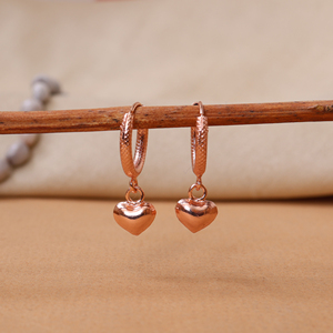 Art Palace ER124 Boucles d'oreilles clous en forme de cœur plaqué or naturel élégant avec serti clos romantique pour femme, pour anniversaire et occasions spéciales - Product Image 3