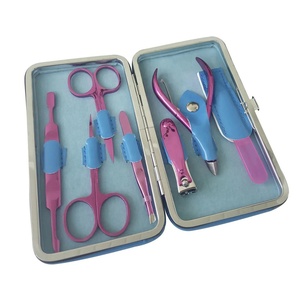 Vente chaude 7 pièces Salon professionnel manucure ensemble grattoir en acier inoxydable courbé ciseaux pince à épiler pour toilettage manucure - Product Image 1