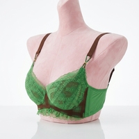 Lingerie ODM sexy en dentelle sans couture respirante avec armatures ultra-fines, coupe une pièce, bonnets oreilles de lapin, décolleté plongeant en V pour femme, tricotée pour l'été