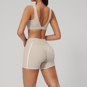 Leggings évasés taille haute Veste longue à fermeture éclair Extensible dans quatre sens Sans coutures Spandex et nylon respirants - Product Image 2