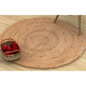 Handmade Rag Rug Hand Braided Jute Multi Color Woven Rugs Area Rugs Floor <b>Mat</b> Carpet Style Eco Friendly Flat Pile Living Room - Product Image 6