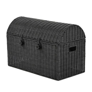 Meilleures ventes : Coffre à jouets noir tressé en osier, fait main, pour chambre d'enfant, organisateur, prix abordable, direct usine - Product Image 2