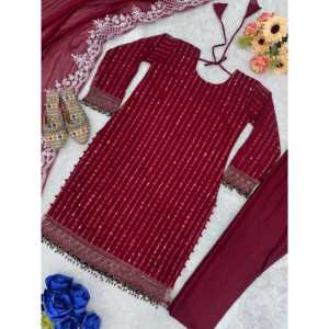 ชุดปาร์ตี้ dupatta สำหรับผู้หญิงชุดแฟนซีสุดพื้นล่างสุดสวย - Product Image 4