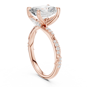 Anillo de Compromiso de Diamantes con Corte Esmeralda en Oro Amarillo para Mujer, con Diamantes Laterales, Certificado GIA, Estilo Clásico - Product Image 6