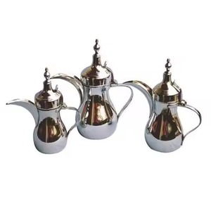 Arabic dallah Matte Brass Metal coffee pot Pointed Finial Lid Traditional Serving Kettle Jug for Souvenir Shop & <b>Antique</b> Collect - Product Image 2