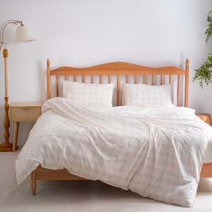 Juego de Ropa de Cama de Lujo, 85% Algodón, 15% Lino, 4 Piezas, Funda de Almohada, Funda Nórdica, Sábana Ajustable, OEM, ODM, Estilo Moderno, Marca Privada - Product Image 1