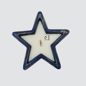 Vela de soja perfumada con logotipo personalizado, portavelas de madera en forma de estrella, tazón de cera de madera natural ecológico para aliviar el estrés, venta al por mayor - Product Image 3