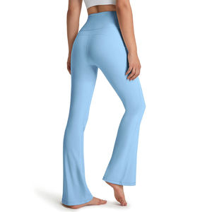 Leggings de yoga évasés taille haute pour femme, de bonne qualité, respirants, coupe ajustée, bleu ciel, pour l'entraînement et le quotidien, toutes saisons - Product Image 2