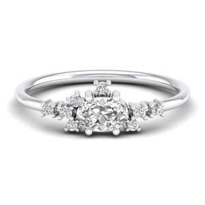 Anillos de Compromiso REYES Personalizados de Oro Sólido de 14K con Diamante Cultivado en Laboratorio de 0.59 Quilates para Mujer, Joyería Fina de Diseño Original - Product Image 1