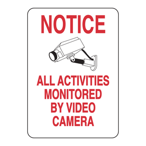Panneau d'avertissement vidéo en aluminium Brady pour les zones de sécurité intérieures et extérieures - Product Image 3