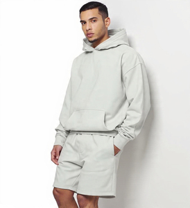 Conjunto Deportivo de Sudadera con Capucha y Pantalones Cortos Extra Grandes para Hombre, Ropa Deportiva Informal de Primera Calidad, Tejido Transpirable, Ropa Urbana Cómoda - Product Image 1