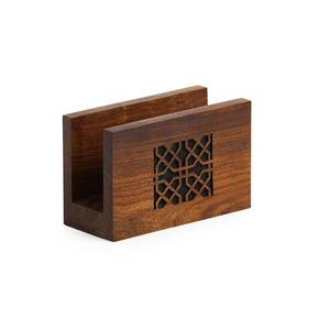 Sheesham Wood Hand-Carved Napkin <b>Holder</b> Elegant Wooden <b>Tissue</b> Stand for Dining Table <b>Kitchen</b> Decor - Product Image 1