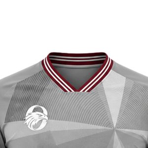 Maillot de football gris pour homme, manches courtes, léger, respirant, uniforme sportif, vêtements de sport pour l'entraînement et la compétition - Product Image 3