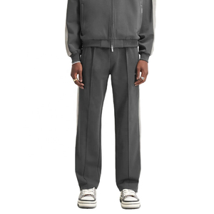 Custom Blank High Quality <b>Men's</b> <b>Wide</b> <b>Leg</b> Casual Sweat Pants Solid Color Regular Fit Lightweight Cotton <b>Trousers</b> - Product Image 2