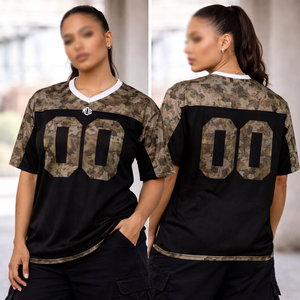 Jersey de Fútbol Americano Personalizado con Diseño de Camuflaje Real Tree, Unisex, Cuello en V, Impresión de Número, Ropa Deportiva, Proveedor OEM de Marca Privada, Tendencia 2026 - Product Image 2