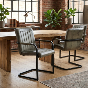 Sillas de Comedor Tapizadas con Respaldo Alto y Patas de Hierro Resistentes para una Comida Diaria Cómoda - Product Image 2