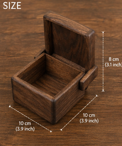 Boîte à bijoux en bois faite à la main avec couvercle à charnière, petite boîte de rangement pour bijoux, boîte à bagues, colliers, boucles d'oreilles et bibelots - Product Image 2