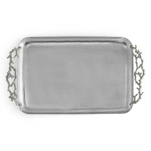 Bandejas Metálicas de Estilo Vintage con Asa Decorativa, Forma Ovalada, Plateadas, para Servir Comida en Hoteles y Bodas - Product Image 5