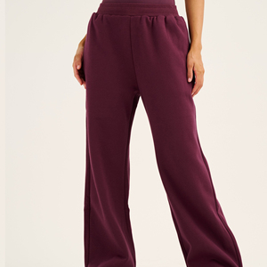Pantalon de jogging ample pour femme avec boutons décoratifs, motif logo, manches longues, pantalon cargo en tricot épais - Product Image 1