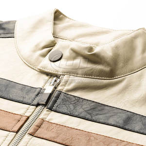 เสื้อแจ็คเก็ตหนังวัวแท้สีดำคุณภาพสูงสำหรับผู้ชาย คอตั้ง โลโก้ด้านหน้า ระบายอากาศได้ดี เป็นมิตรกับสิ่งแวดล้อม เหมาะสำหรับฤดูหนาว - Product Image 4