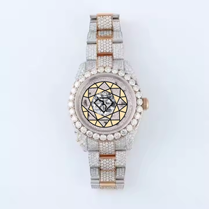 Montre de luxe unisexe à mouvement Citizen à quartz, sertie de diamants, écologique, avec date automatique, boîtier en acier inoxydable 46 mm, cadran analogique et fermoir déployant - Product Image 2