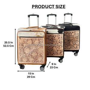 Maletas de Viaje de Cuero Genuino de Vaca, Hechas a Mano, con Ruedas, Estilo Western, de Lujo, para Mujer, Expo de Marzo - Product Image 2