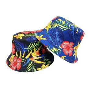 Chapeau seau unisexe à fleurs en toile de polyester, printemps-été, plage, décontracté, adulte, 56-58 cm - Product Image 4