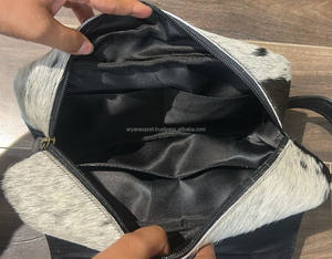 Neceser de cuero mecanizado a mano de gran capacidad para mujer, neceser de viaje de piel de vaca a la moda, bolsas de maquillaje cosmético - Product Image 6