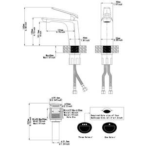 Robinet de salle de bain monotrou noir mat à poignée unique pour bain et douche - Product Image 2