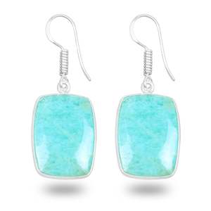 Natural Gemstone Silver Plated Jewelry for Women Party Handmade 2026 New Arrival <b>Cute</b> Amazonite Dangle Drop <b>Earrings</b> - Product Image 6