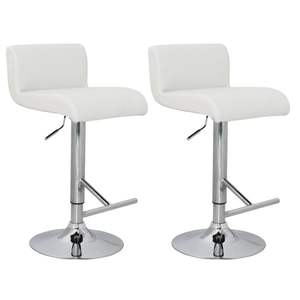 2 pz sgabelli da Bar in ecopelle bianca - Product Image 1