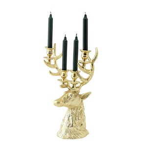 Portavelas de Reno Chapado en Oro para Decoración Navideña, Nuevo Diseño, Candelabro Redondo de Metal para Interiores - Product Image 4