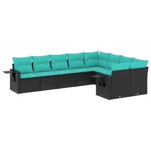Conjunto de Sofás para Patio en Negro y Azul, Colección de Muebles Elegantes para Exteriores - Product Image 2