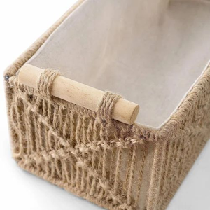 Ensemble de 2 paniers en jute faits à la main, panier organisateur d'étagère, boîte de rangement polyvalente pour la maison, la cuisine, le salon, la chambre à coucher, la salle de bain - Product Image 4