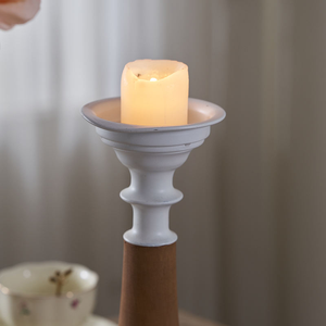 Candelabro de Madera Rústico para Velas Altas, Centro de Mesa Decorativo para Ramadán, Ecológico, Pulido, Multicraft - Product Image 4