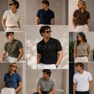 เสื้อโปโลแขนสั้นผ้าคอตตอนริบถัก ยูนิเซ็กซ์ สีพื้น สวมใส่สบาย ระบายอากาศได้ดี ทรงปกติ แฟชั่นปี 2026 สำหรับผู้ชายและผู้หญิง สินค้าส่วนเกินจำนวนมาก - Product Image 1