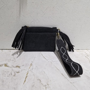 2025, billetera de gran capacidad con cremallera para mujer, bolsos de cuero genuino con flecos, correa de muñeca larga, antirrobo - Product Image 1