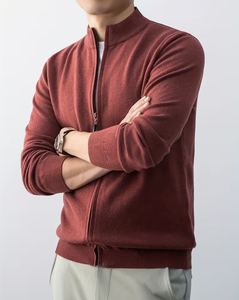 <b>Men's</b> <b>Zip</b> Up Turtleneck Sweater Knitted <b>Full</b> <b>Zip</b> <b>Cardigan</b> Long Sleeve Solid Color for Autumn Winter - Product Image 3