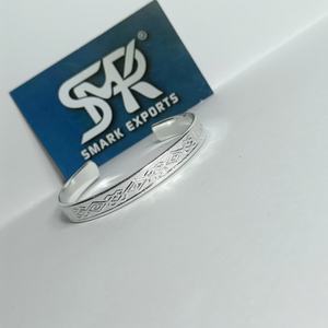 Brazalete de Latón Plateado, Ajustable, Abierto, Hecho a Mano, Joyería Étnica Unisex de Moda, Venta al Por Mayor - Product Image 6