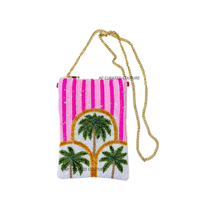 Bolso bandolera para teléfono con cuentas de semillas hechas a mano, diseño de medusa, con correa de cadena dorada, accesorios de vestimenta, otros accesorios de moda - Product Image 4