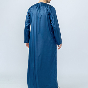 High Quality Muslim Jubba Robe <b>Thobe</b> Casual <b>Men</b> Floor Length Long Sleeve Breathable Lightweight Polyester for Sale - Product Image 3