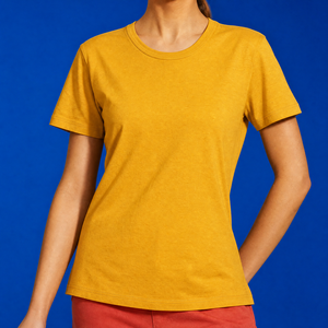 Camiseta Clásica de Cuello Redondo y Manga Corta para Mujer, en Poliéster Suave, Estilo Casual Básico, Corte Regular, Colores Sólidos, Personalizable - Product Image 4