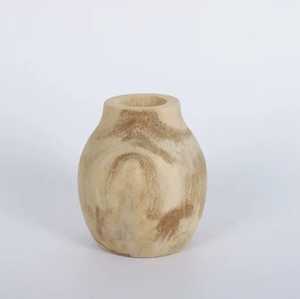 Vase à fleurs en bois artisanal en forme d'heure de prière, grain naturel, bois massif, vase à bourgeons de table, récipient décoratif floral, décoration intérieure - Product Image 4