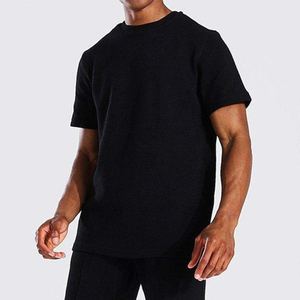 Ensemble décontracté deux pièces tricoté pour homme, 100 % coton respirant et léger, imprimé, t-shirt et short, tenue streetwear et fitness OEM - Product Image 5