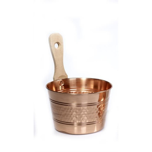 Ensemble seau et louche de luxe 100 % cuivre pur avec manche en bois, fait main, 4 L, pour spa professionnel et sauna traditionnel - Product Image 6