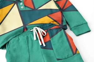 Women Geometric <b>Print</b> Hoodie Jogger <b>Set</b> Casual V Neck Button Long Sleeve Tracksuit 2 Piece Outfit - Product Image 5