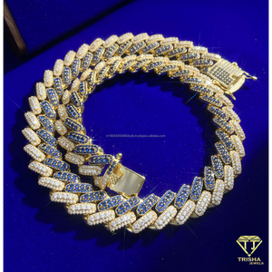 925 <b>Sterling</b> <b>Silver</b> Moissanite Diamond Iced Out Cuban Link Necklace Luxury Hip Hop Jewelry For <b>Men</b> Women Wholesale - Product Image 3