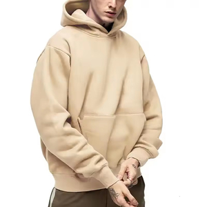 Ventes en gros de sweats à capuche unisexes surdimensionnés en coton 100% personnalisés avec impression OEM, sweats à capuche unis sans motif avec broderie - Product Image 2