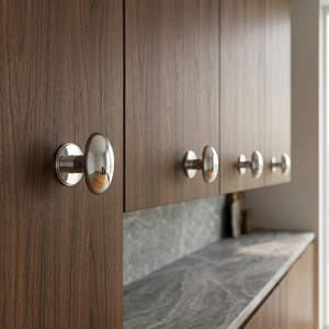 Bouton de meuble rond design, poignée durable pour armoire de cuisine, commode, style minimaliste, nickel poli, pour maison, bureau, hôtel - Product Image 5