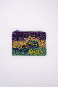 Designer Handcrafted Embroidery <b>Beaded</b> Cotton Mixed Colors Purse Ethnic Coin Bag Luxury Sequin Pearl Evening Wallet for Girls - Product Image 3